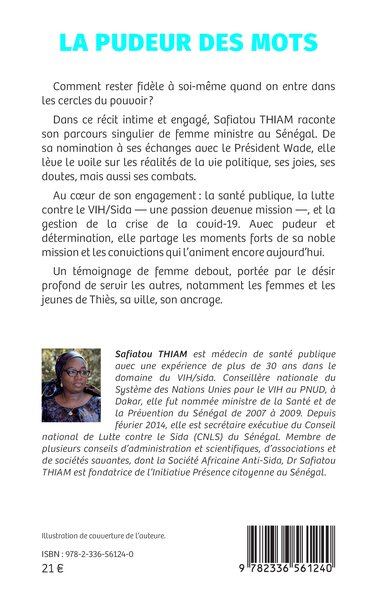 La pudeur des mots, Ma vie de femme ministre (9782336561240-back-cover)