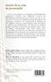 Gestion de la crise  de personnalité (9782336553641-back-cover)