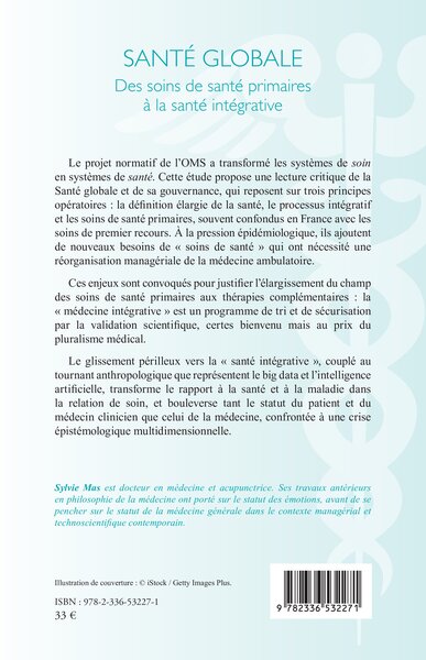 Santé globale, Des soins de santé primaires à la santé intégrative (9782336532271-back-cover)