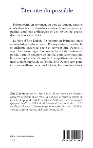 Éternité du possible (9782336551968-back-cover)