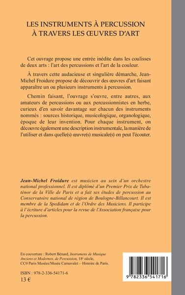 Les instruments à percussion à travers les oeuvres d’art (9782336541716-back-cover)