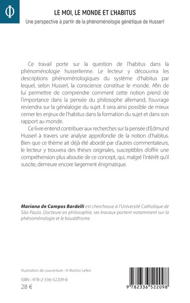 Le moi, le monde et l'habitus, Une perspective à partir de la phénoménologie génétique de Husserl (9782336522098-back-cover)