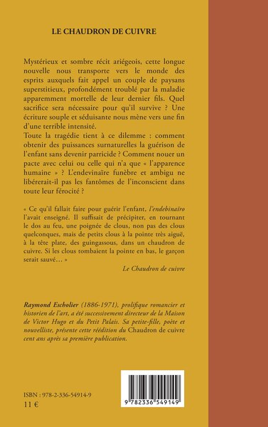 Le chaudron de cuivre, Récit ariégeois (9782336549149-back-cover)