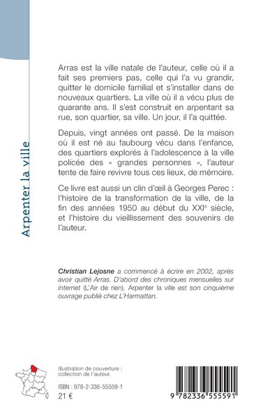 Arpenter la ville, Arras, pas à pas (9782336555591-back-cover)