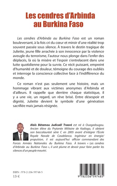 Les cendres d'Arbinda au Burkina Faso, Roman (9782336597485-back-cover)
