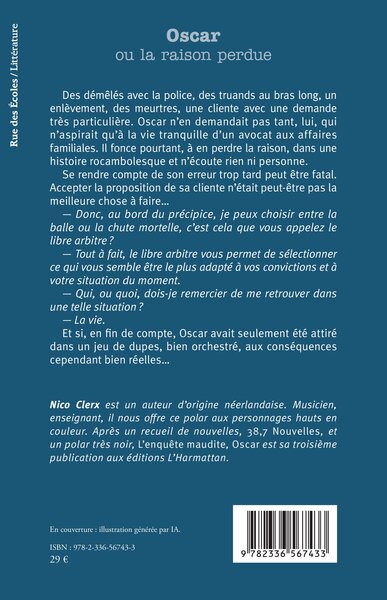 Oscar, ou la raison perdue (9782336567433-back-cover)