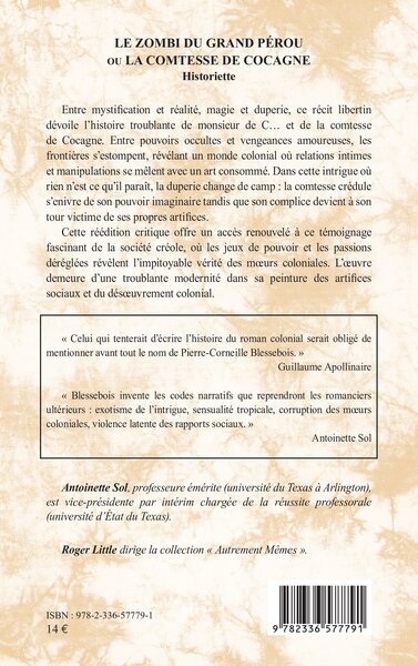 Le zombi du Grand Pérou ou la comtesse de Cocagne, Historiette (9782336577791-back-cover)