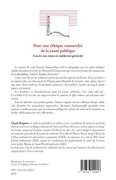 Pour une éthique renouvelée de la santé publique, L’accès aux soins en médecine générale (9782336552057-back-cover)