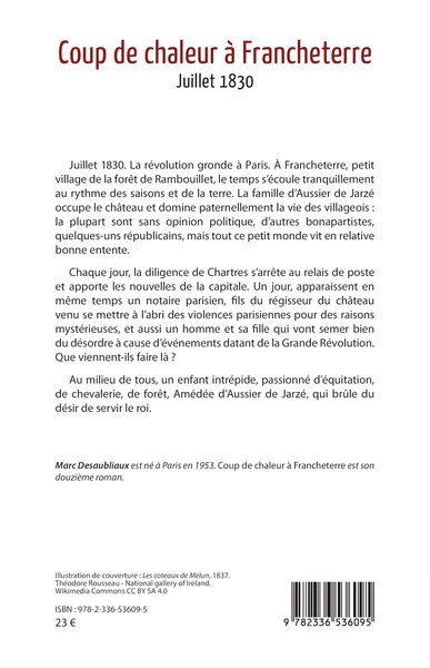 Coup de chaleur à Francheterre, Juillet 1830 (9782336536095-back-cover)