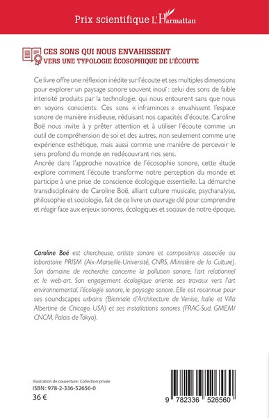 Ces sons qui nous envahissent, Vers une typologie écosophique de l'écoute (9782336526560-back-cover)