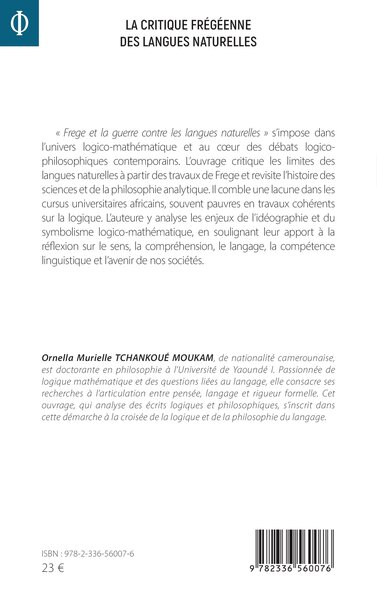 La critique frégéenne des langues naturelles, Une analyse d’écrits logiques et philosophiques (9782336560076-back-cover)