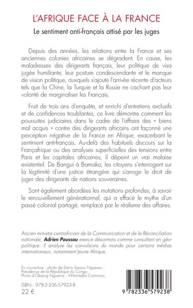 L’Afrique face à la France, Le sentiment anti-français attisé par les juges (9782336579238-back-cover)