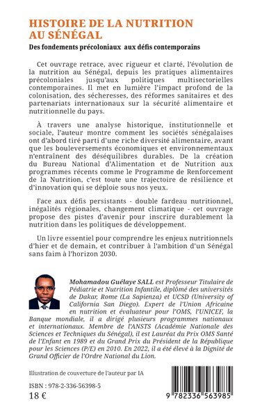 Histoire de la nutrition au Sénégal, Des fondements précoloniaux aux défis contemporains (9782336563985-back-cover)
