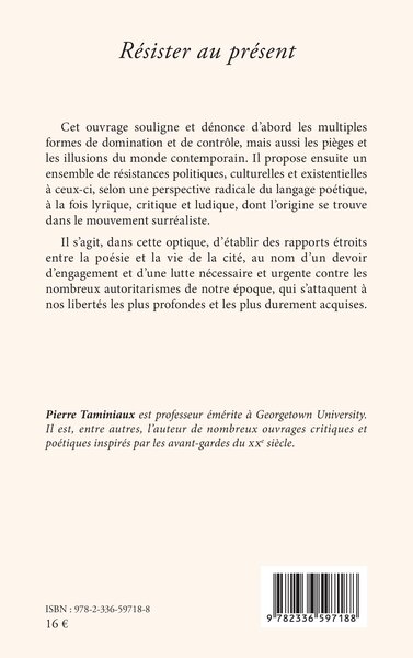Résister au présent (9782336597188-back-cover)