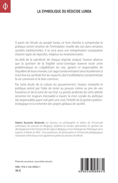 La symbolique du régicide lunda, Un essai d’interprétation de quelques régicides (9782336589831-back-cover)