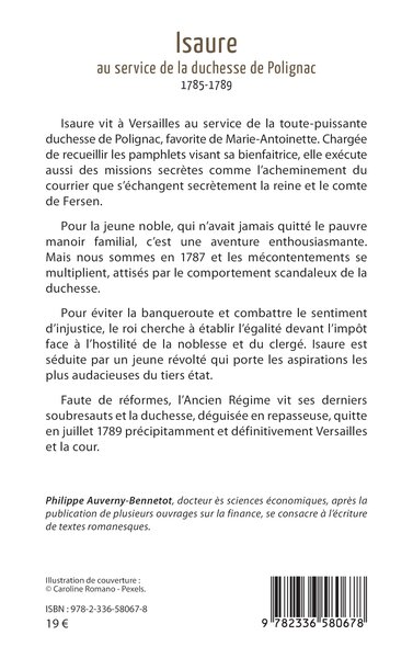 Isaure au service de la duchesse de Polignac, 1785-1789 (9782336580678-back-cover)