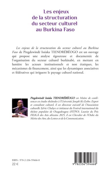 Les enjeux de la structuration du secteur culturel au Burkina Faso (9782336594668-back-cover)