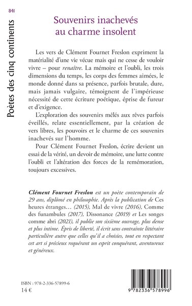 Souvenirs inachevés au charme insolent (9782336578996-back-cover)