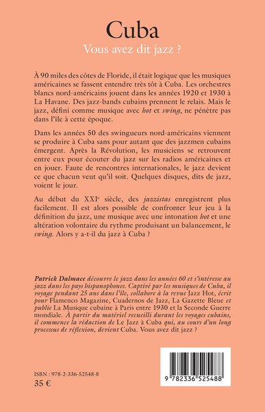 Cuba, Vous avez dit jazz ? (9782336525488-back-cover)