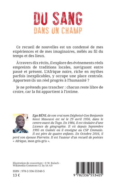 Du sang dans un champ (9782336553405-back-cover)