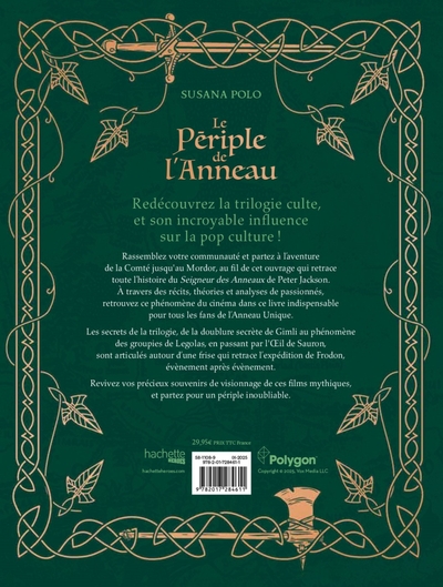 Le périple de l'Anneau - L'héritage intemporel des films de Peter Jackson (9782017284611-back-cover)