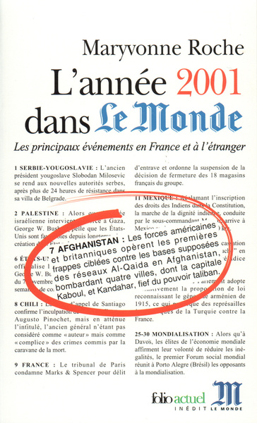L'Année 2001 dans "Le Monde", Les principaux événements en France et à l'étranger (9782070422296-front-cover)