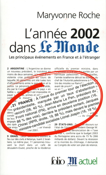 L'Année 2002 dans "Le Monde", Les principaux événements en France et à l'étranger (9782070427611-front-cover)