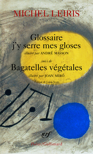 Glossaire j'y serre mes gloses / Bagatelles végétales (9782070466719-front-cover)