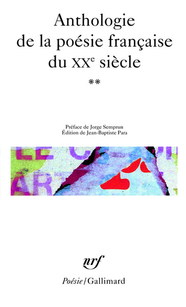 Anthologie de la poésie française du XXᵉ siècle (9782070413027-front-cover)
