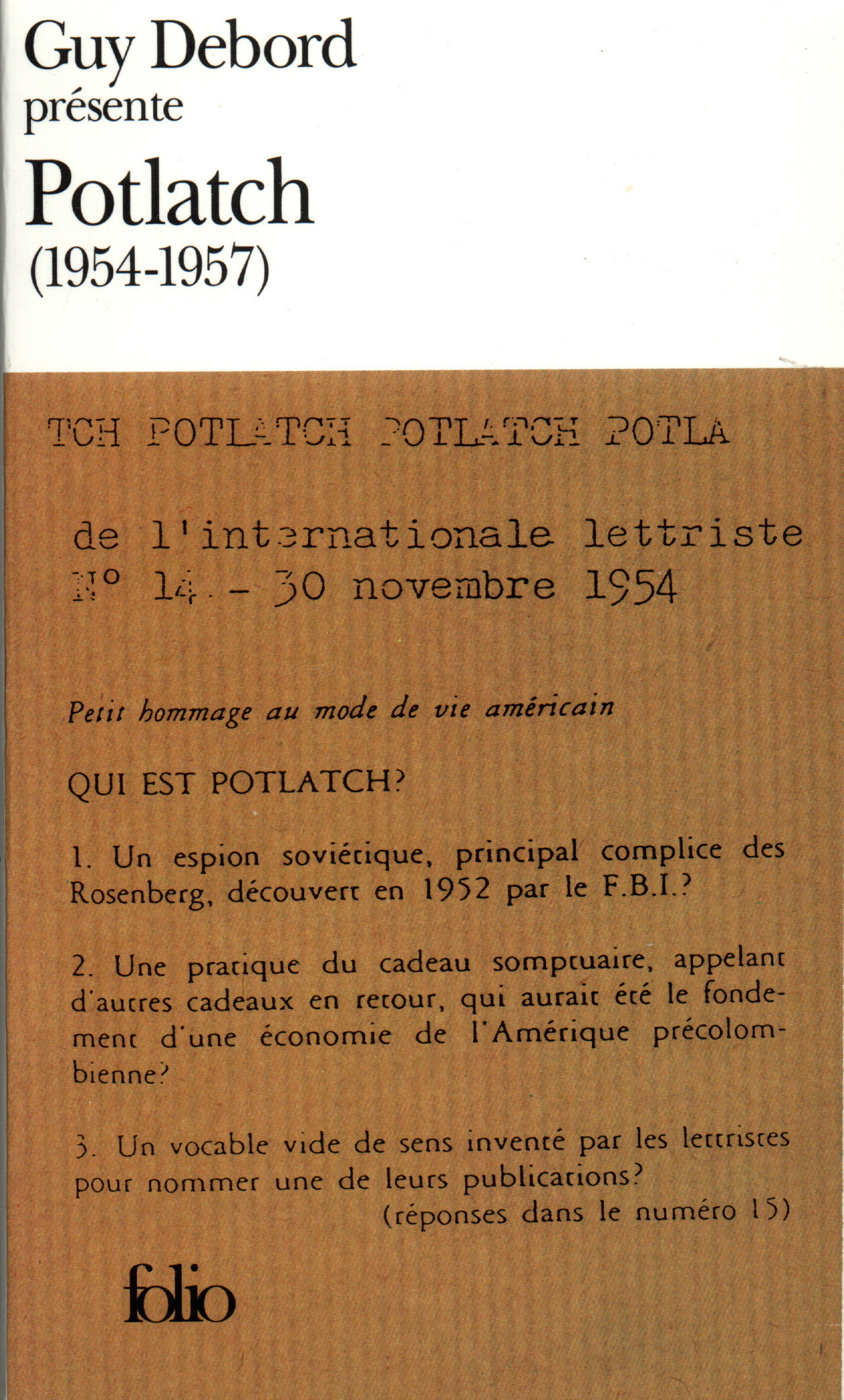 Guy Debord présente Potlatch, (1954-1957) (9782070401345-front-cover)