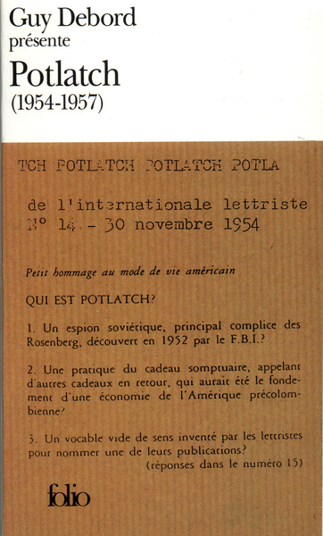 Guy Debord présente Potlatch, (1954-1957) (9782070401345-front-cover)