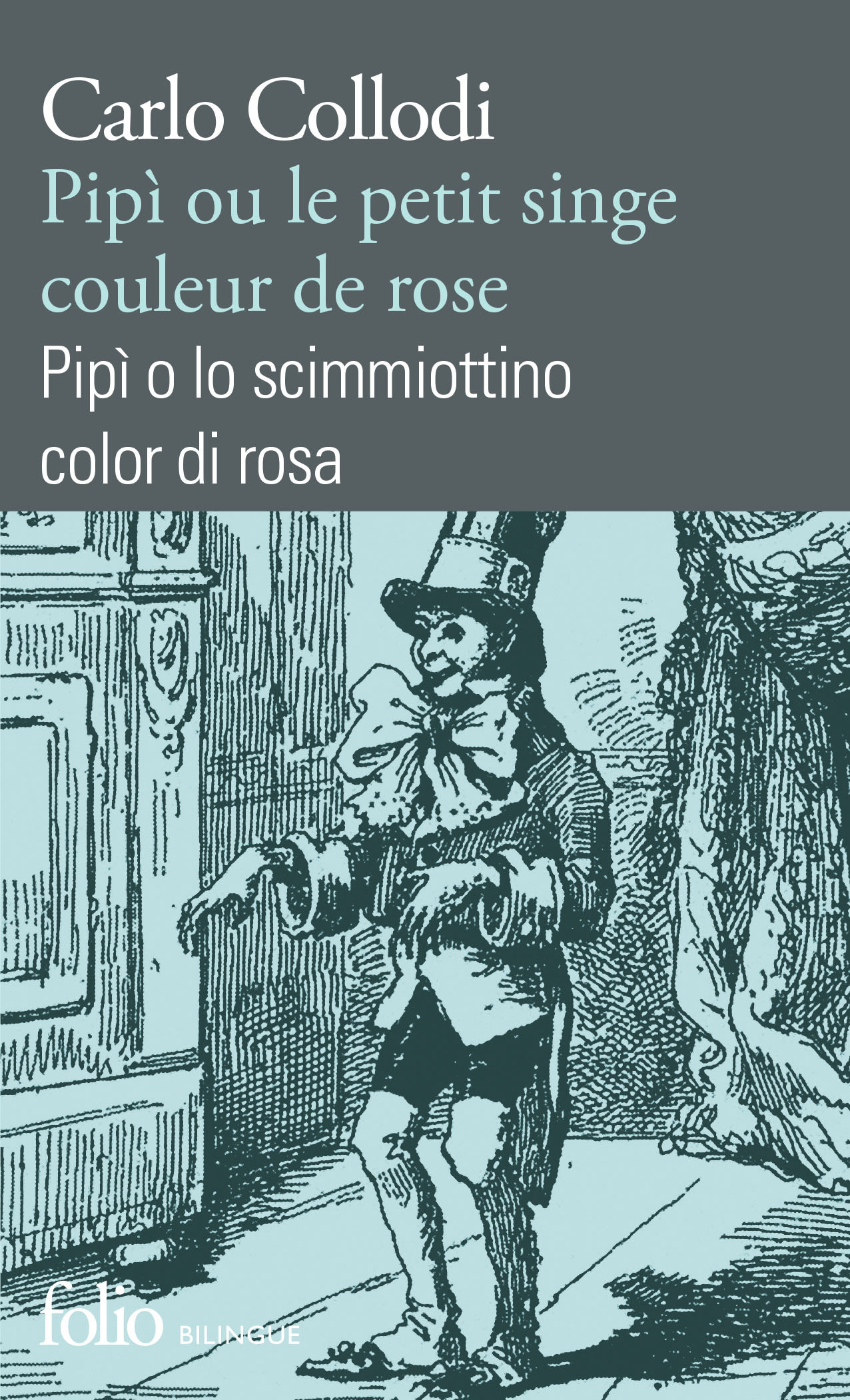 Pipì ou Le petit singe couleur de rose/ Pipì o lo scimmiottino color di rosa (9782072744976-front-cover)