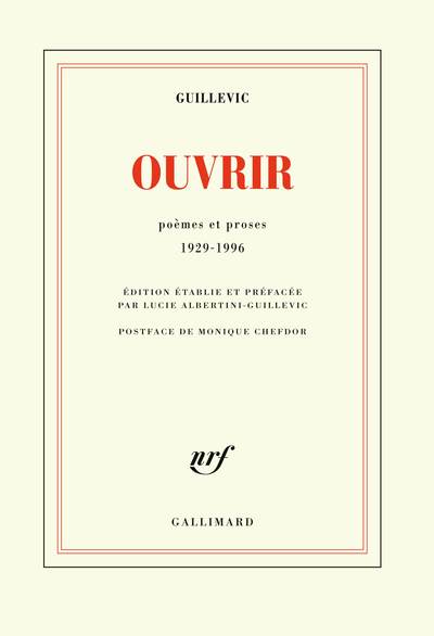 Ouvrir, Poèmes et proses 1929-1996 (9782072755699-front-cover)