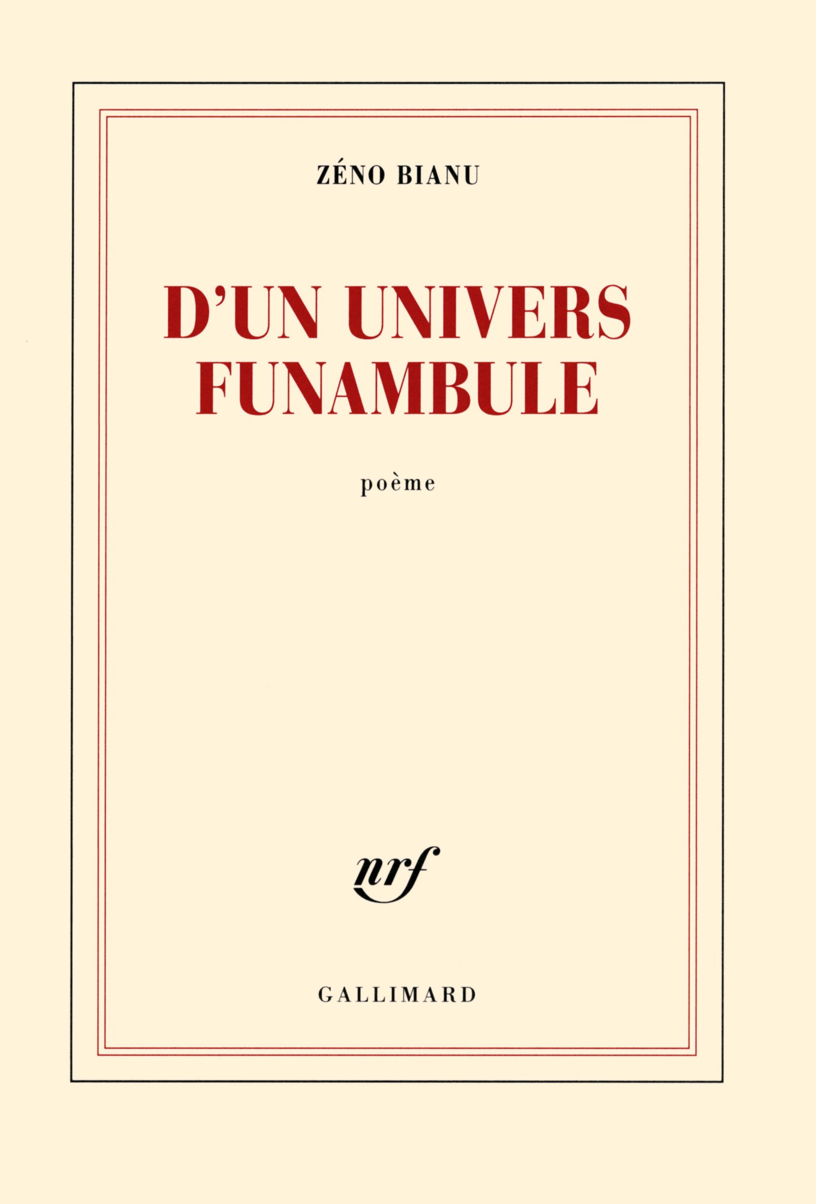 D'un univers funambule (9782072732560-front-cover)