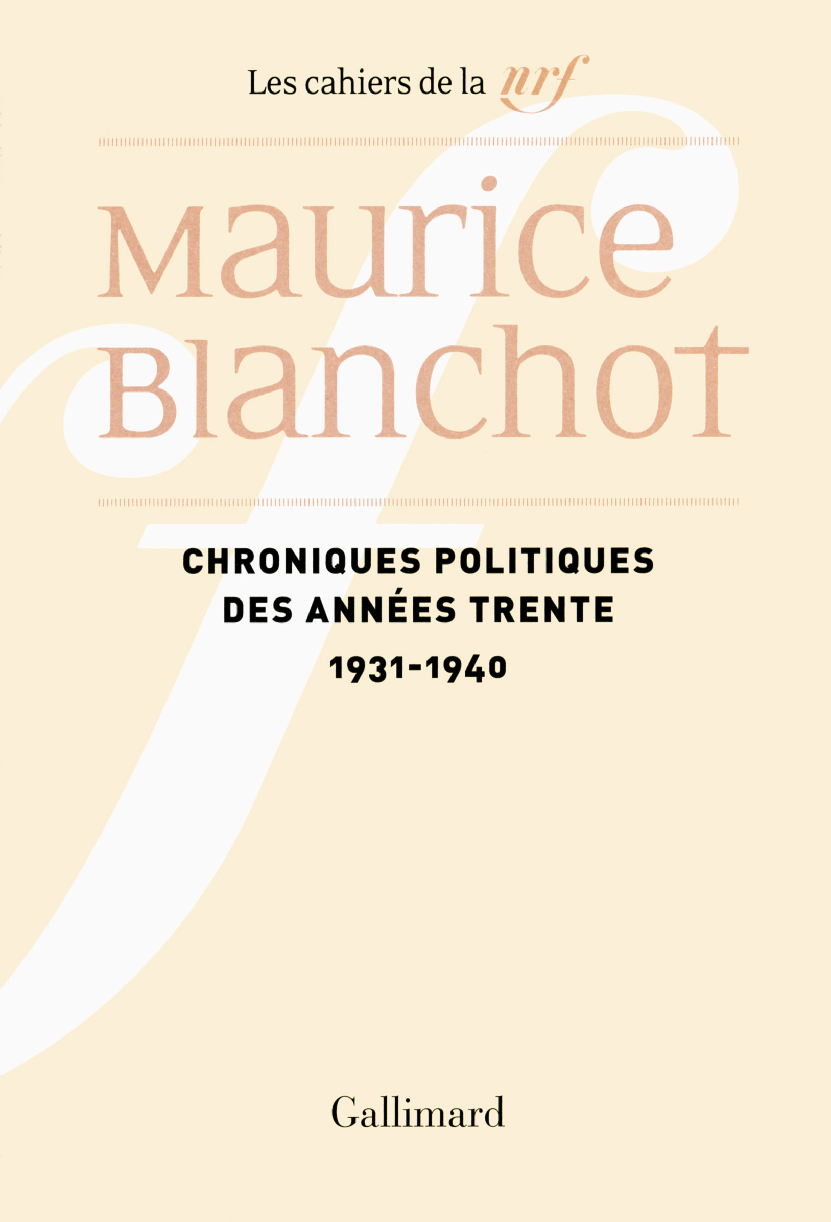 Chroniques politiques des années trente, (1931-1940) (9782072711077-front-cover)