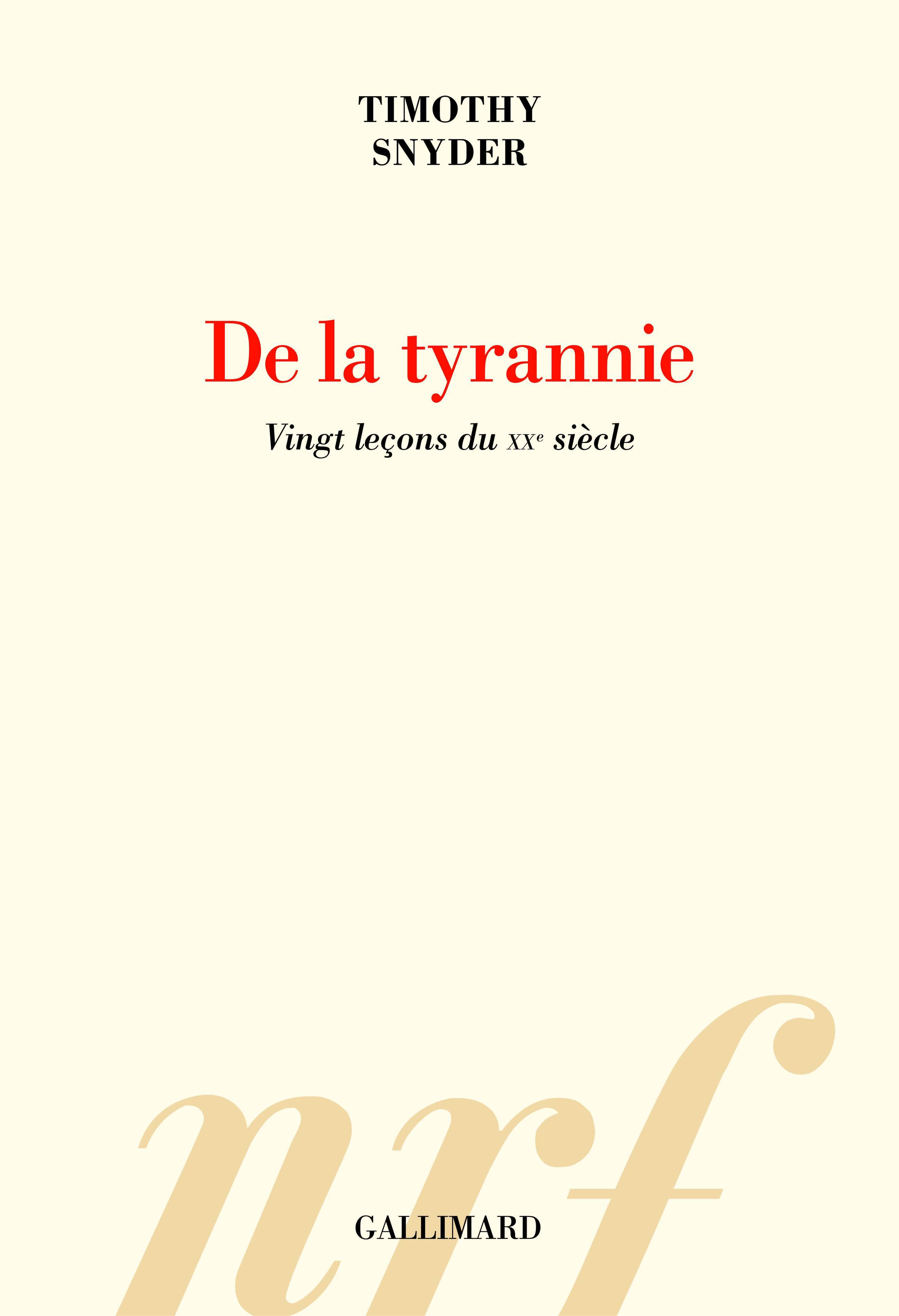 De la tyrannie, Vingt leçons du XXᵉ siècle (9782072742521-front-cover)