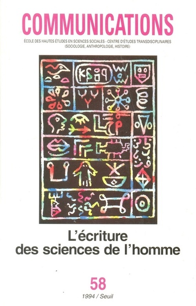 Communications, n° 58, L'Ecriture des sciences de l'homme (9782020222464-front-cover)