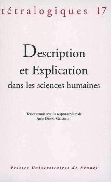 DESCRIPTION ET EXPLICATION DANS LES SCIENCES HUMAINES (9782753502598-front-cover)