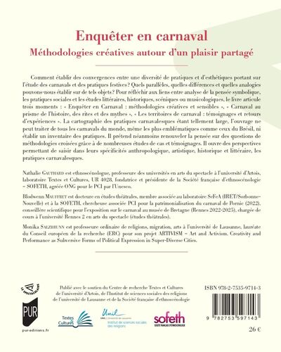 Enquêter en carnaval, Méthodologies créatives autour d'un plaisir partagé (9782753597143-back-cover)