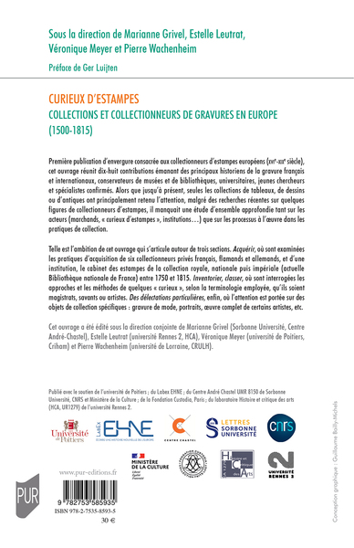 Curieux d'estampes, Collections et collectionneurs de gravures en Europe (1500-1815) (9782753585935-back-cover)