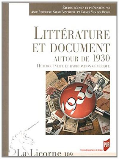 LITTERATURE ET DOCUMENT AUTOUR DE 1830 (9782753533394-front-cover)