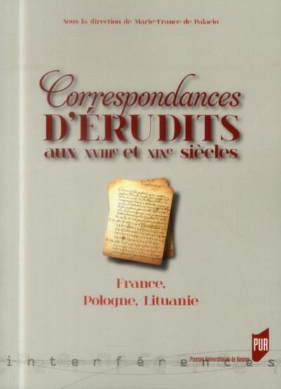 CORRESPONDANCES D ERUDITS AU XVIIIE ET XIXE SIECLES (9782753529366-front-cover)