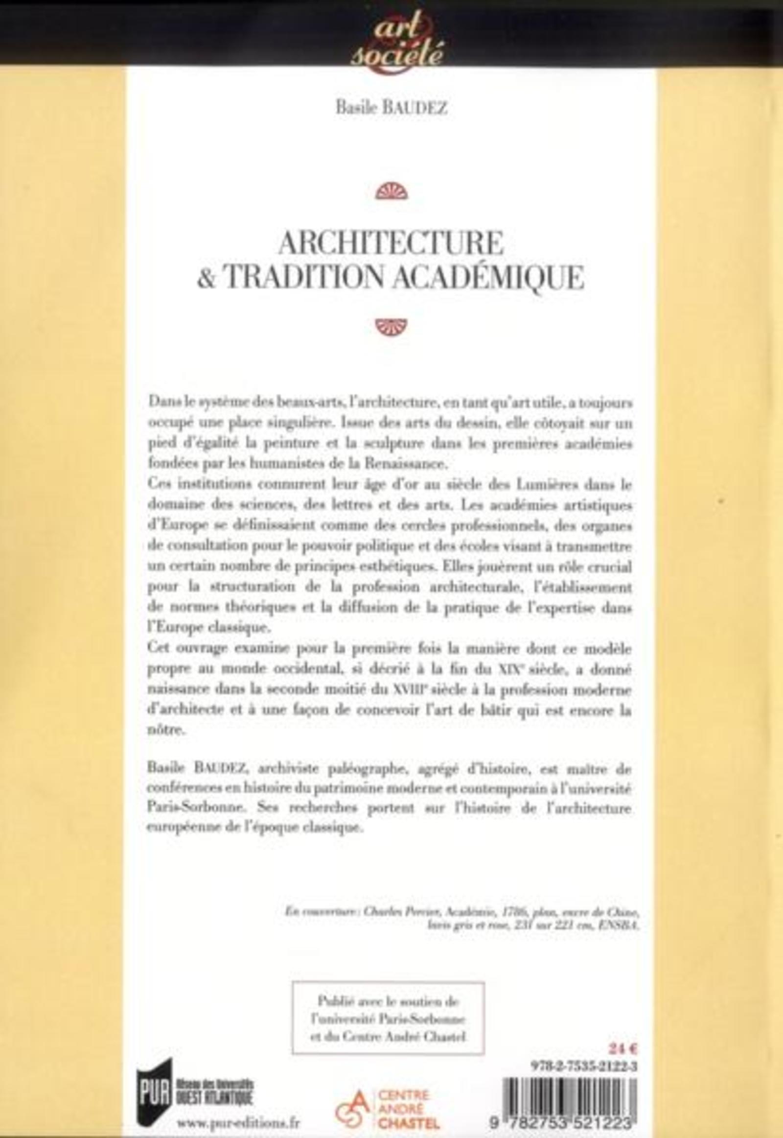 ARCHITECTURE ET TRADITION ACADEMIQUE (9782753521223-front-cover)
