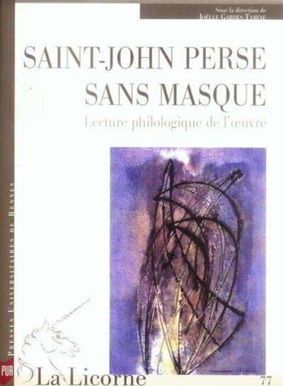 SAINT-JOHN PERSE SANS MASQUE (9782753503090-front-cover)