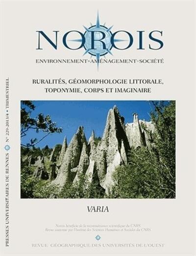 RURALITES GEOMORPHOLOGIE LITTORIALE TOPONNYMIE CORPS ET IMAGINAIRE (9782753533844-front-cover)