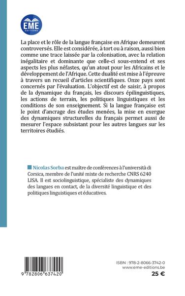 Le français en Afrique, Regards sociolinguistiques (9782806637420-back-cover)