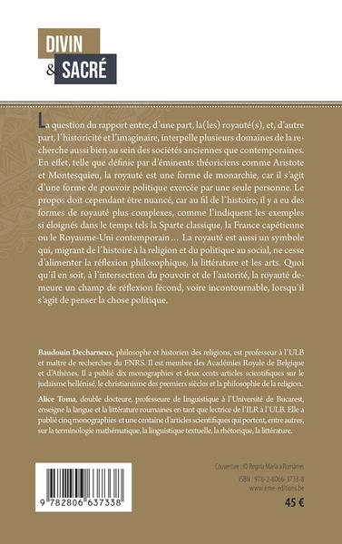 Royauté(s), Entre historicités et imaginaire (9782806637338-back-cover)