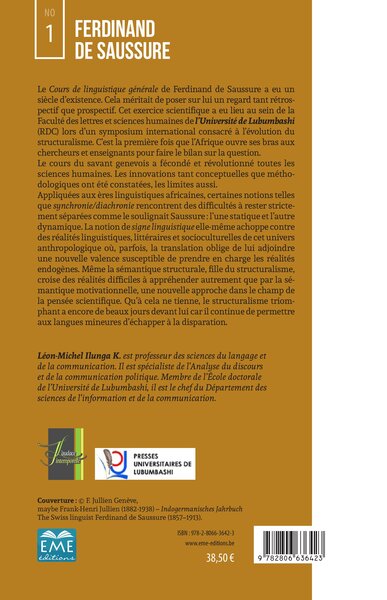 Ferdinand de Saussure, Un siecle de structuralisme et de post-structuralisme (9782806636423-back-cover)