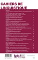 Cahiers de linguistique, La sociolinguistique urbaine en Algérie, Etat des lieux et perspectives - En hommage à Thierry Bulot (9782806636553-back-cover)