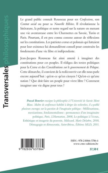 Imaginer les constitutions, Essai sur la politique de Jean-Jacques Rousseau (9782806637864-back-cover)